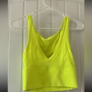 lululemon athletica Neon Yellow Ribbed Tank Top